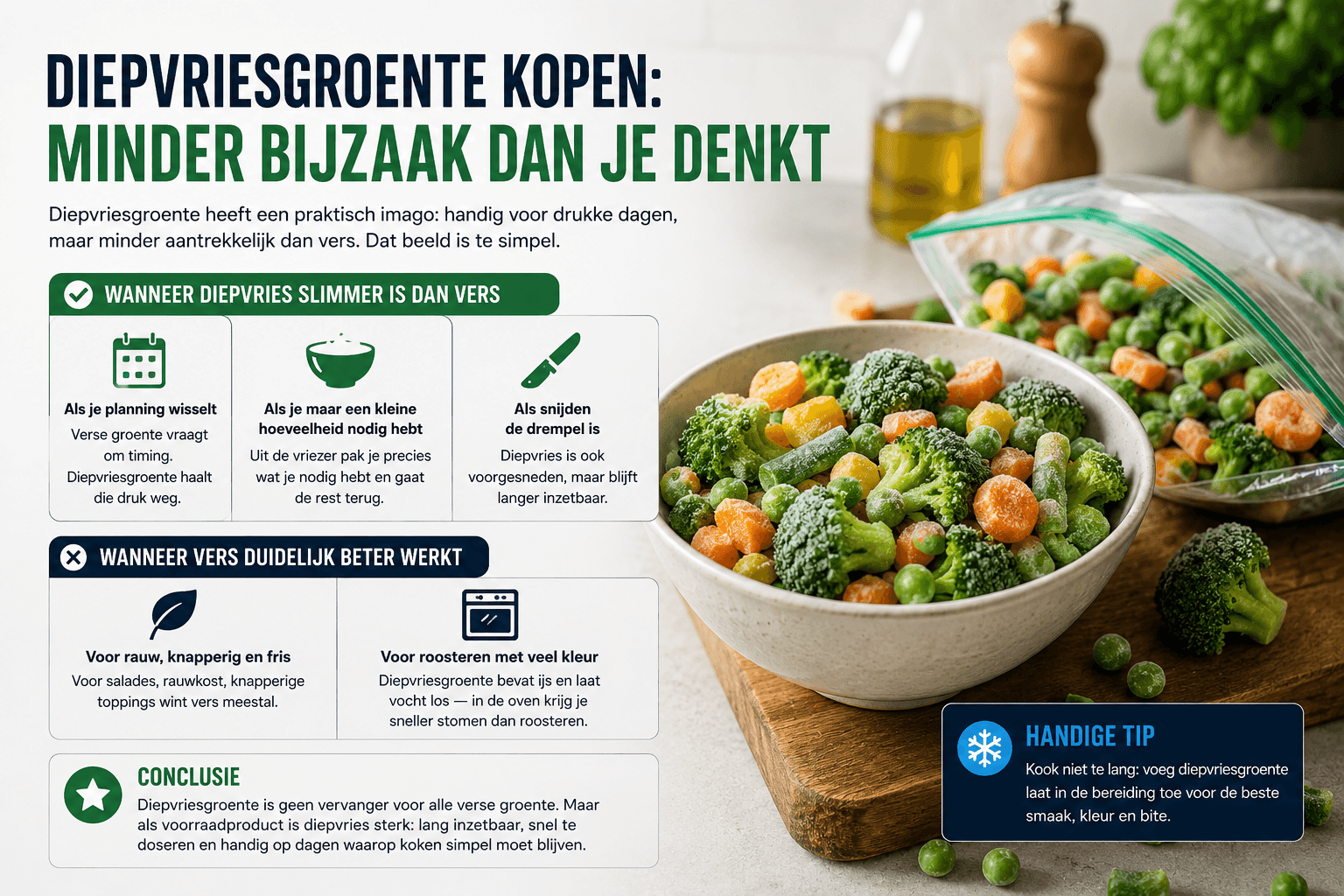 Diepvriesgroente of vers: wanneer welke keuze logisch is